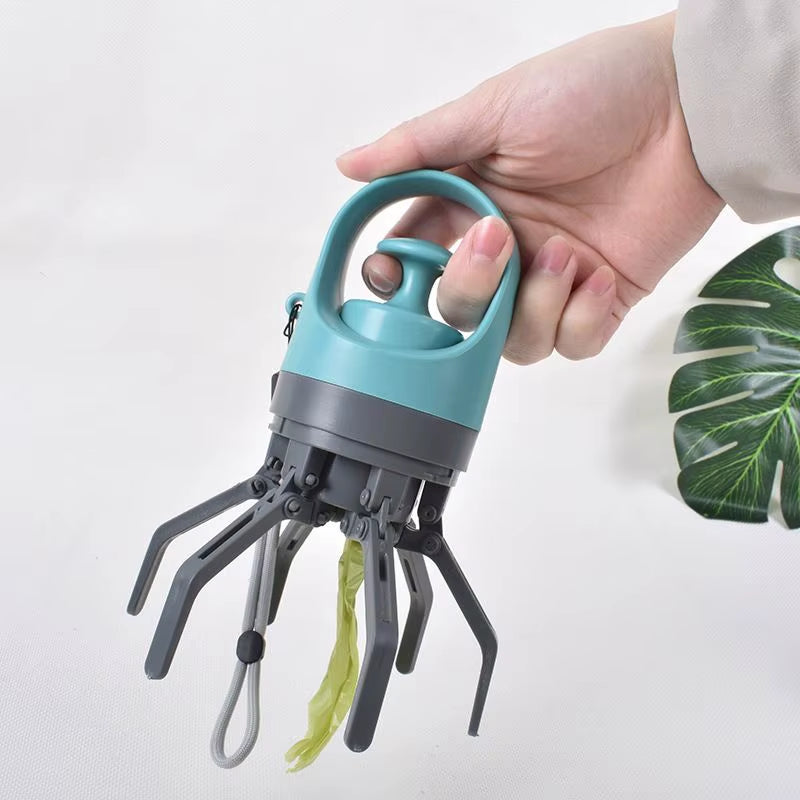 Joysing Reusable Durable Portable Eco-Friendly Six-Claw Dog Poop Scooper Zero Contact Waste Pick Tool Bag Dispenser Plastic Pet