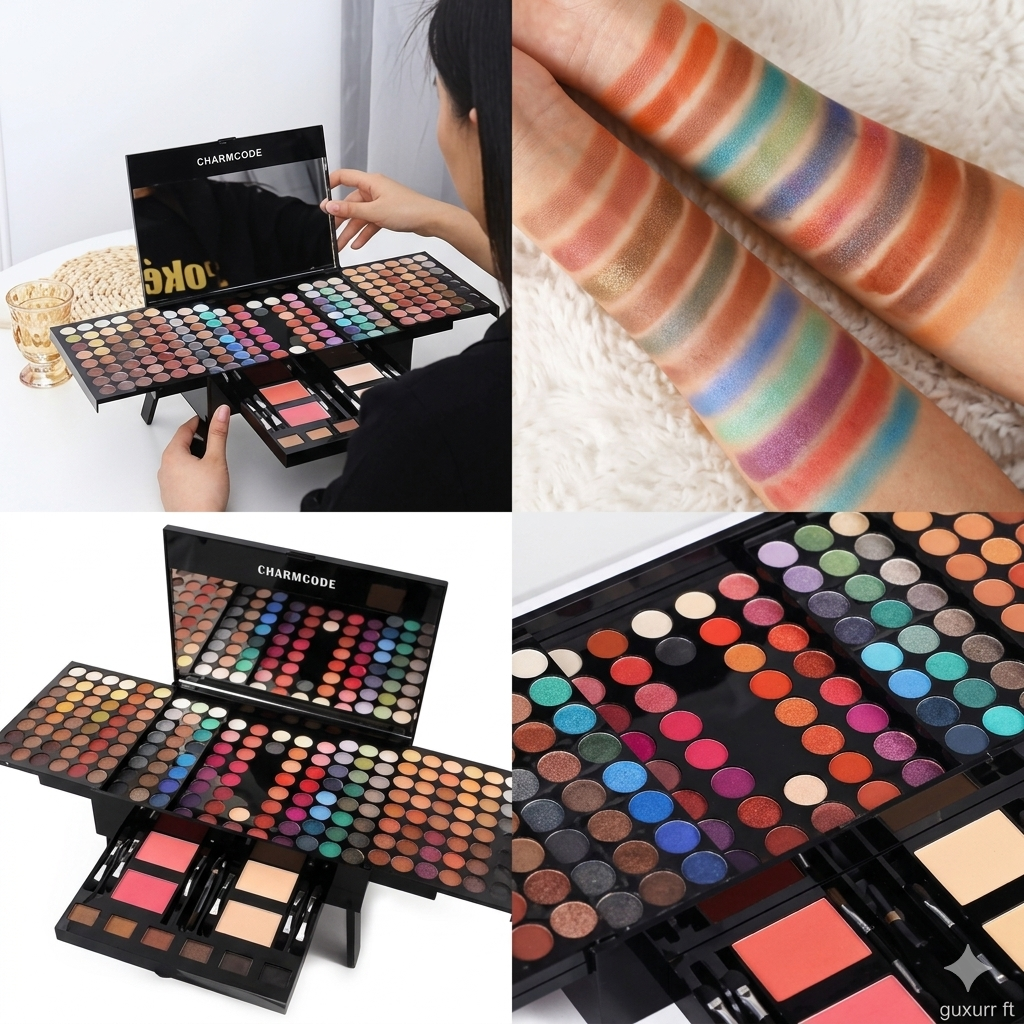 190 Colors Cosmetic Make up Palette Set Kit Combination with Eyeshadow Facial Blusher Eyebrow Powder Face Concealer Eyeliner Pencil a Mirror All-In-One Makeup Gift (Multicolor)