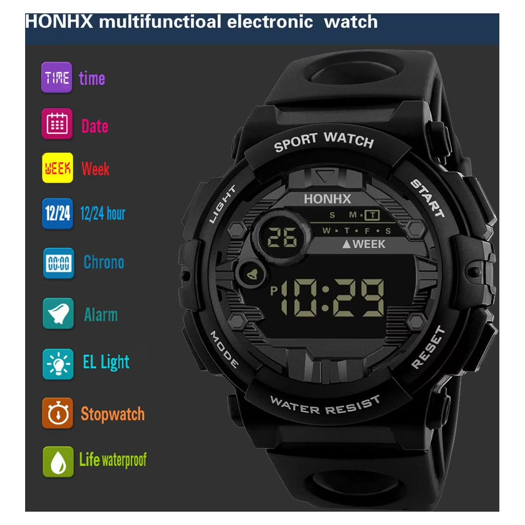 Sport Watch Luxury Mens Digital LED Watch Date Men Outdoor Electronic Watch Wrist Watches
