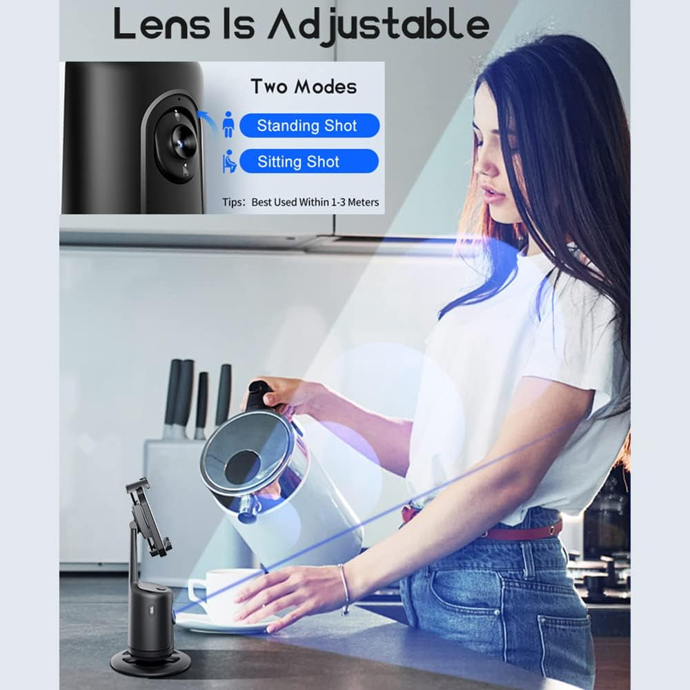 Smart 360° Auto Face Tracking Gimbal Stabilizer for Smartphones with Adjustable Lens and Stable Base for Vlogging and Live Streaming