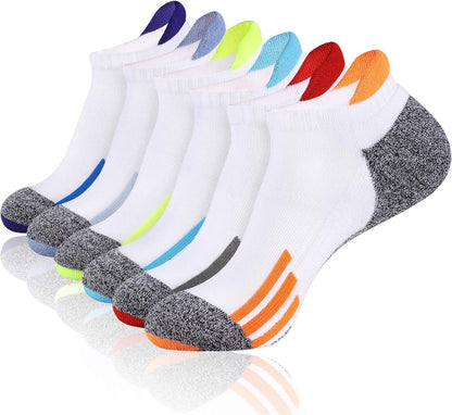 JOYNÉE Mens Ankle Low Cut Athletic Tab Socks for Men Sport Comfort Cushion Sock 6 Pack