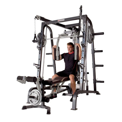 Marcy Diamond Elite Olympic Smith Cage Machine, Plate Loaded Home Gym Total Body Workout Machine (MD-9010G)