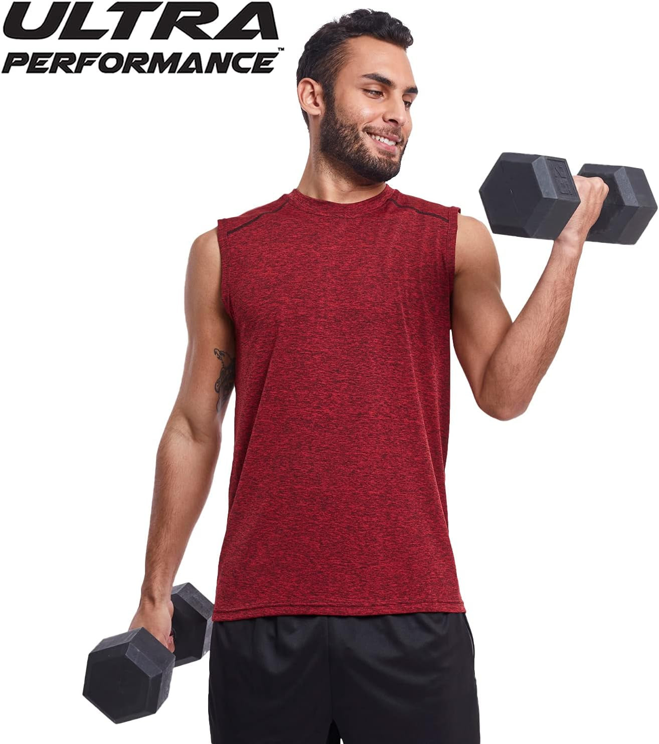 Ultra Performance 5 Pack Mens Dri Fit Sleeveless Muscle T Shirts Gym Workout Shirts for Men Pack