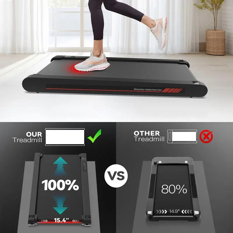 P1 Walking Vibration Pad P1,Vibrating Plate, Remote Control & APP, Lightweight under Desk Treadmills for Home & Office,Servo Motor Technology, 3 in 1 Portable Walking Pad Treadmill, 22 Lbs Fitness Equipment