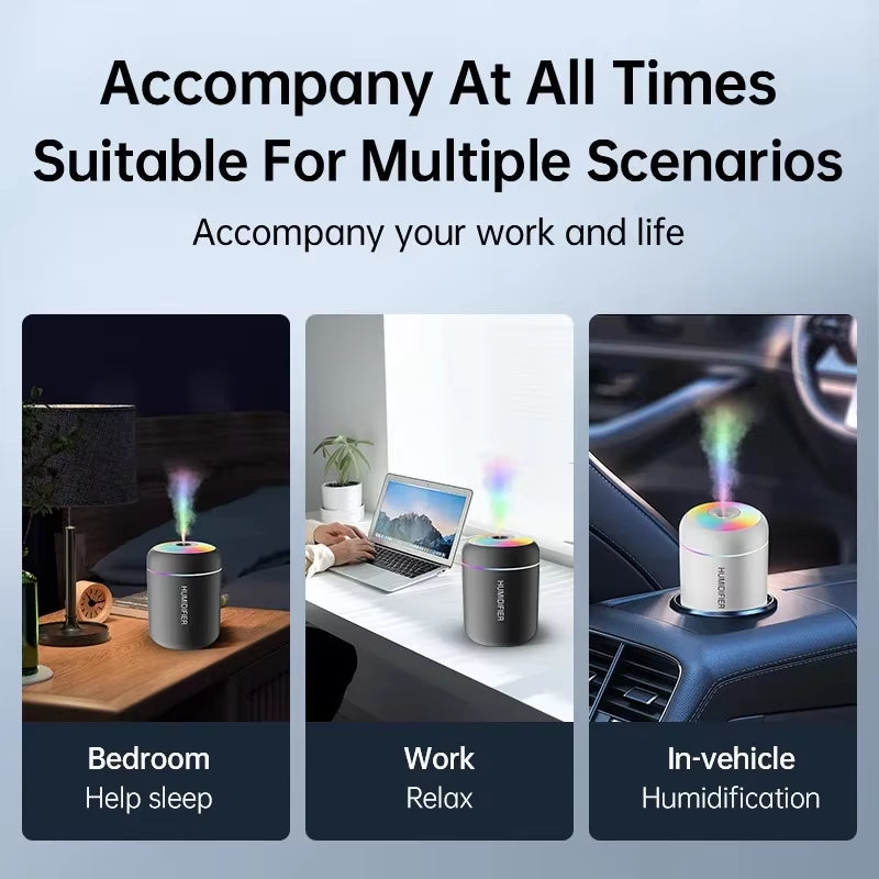 Car Mini Air Humidifier 180ML USB Electric Aroma Diffuser Essential Oil Purifier Aromatherapy Mist Maker Lights for Home Bedroom