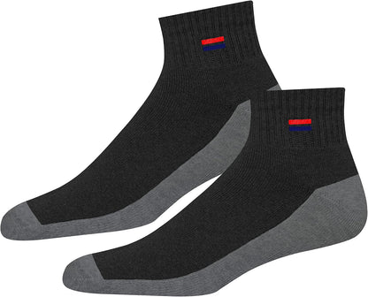 NAVYSPORT Men'S Cotton Socks Athletic Quarter Socks for Running, Training, Casual Wear Pack of 6