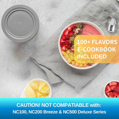 For Ninja Creami Pints and Lids-4 Pack, 16OZ Container Compatible with NC299AMZ & Nc300S Series Ice Cream Makers, Extra Cups Replacement for Ninja Creamy Containers Airtight Anti-Slip Dishwasher Safe