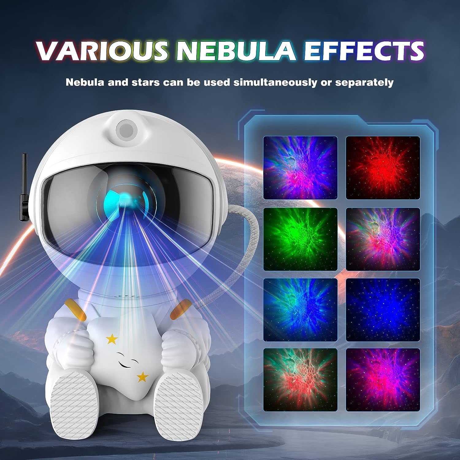 Astronaut Galaxy Projector: LED Nebula Ceiling Light with Timer and Remote Control, Ideal Night Light for Children and Room Decor, Perfect Gift for Birthdays