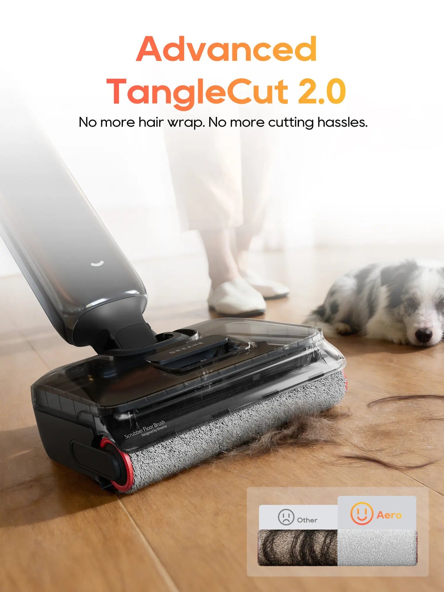 [New Launch] DREAME Aero Wet Dry Vacuum Cleaner, All-In-One Vacuum Mop for Wet & Dry Messes, 0 Hair Residue Great for Pet Owners, One-Press Self-Clean, 180° Lie Flat, 35Mins Runtime for Hard Floor Cleaning