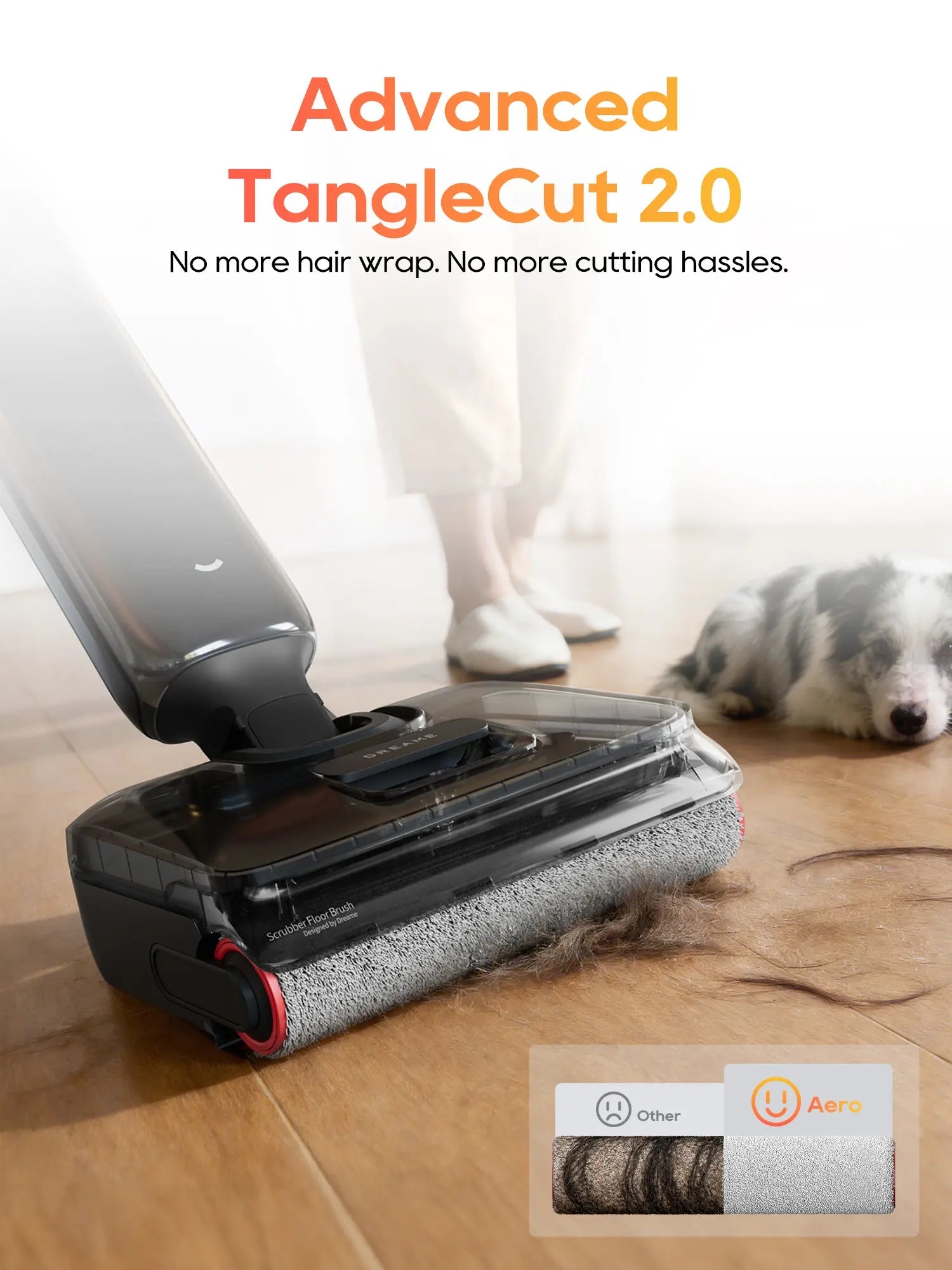[New Launch] DREAME Aero Wet Dry Vacuum Cleaner, All-In-One Vacuum Mop for Wet & Dry Messes, 0 Hair Residue Great for Pet Owners, One-Press Self-Clean, 180° Lie Flat, 35Mins Runtime for Hard Floor Cleaning
