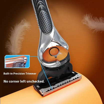 Men'S Unscented Precision Razor Blade Replacement Handheld Kit - 48 Pieces (48 Blades + 1 Handle), All Skin Head Shave Daily Care Hair Removal Item, Ideal Birthday or Holiday Gift