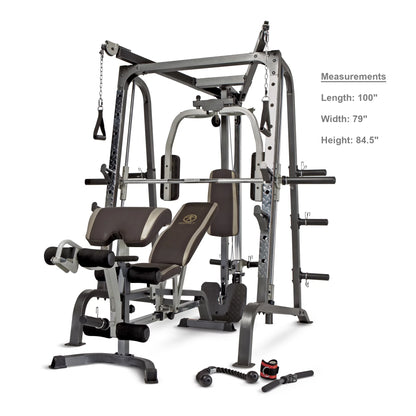 Marcy Diamond Elite Olympic Smith Cage Machine, Plate Loaded Home Gym Total Body Workout Machine (MD-9010G)